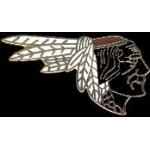 BLACK AND WHITE INDIAN HEAD PIN